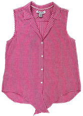 Customer Return Tommy Bahama Women's  Gingham Way Linen Sleeveless Camp